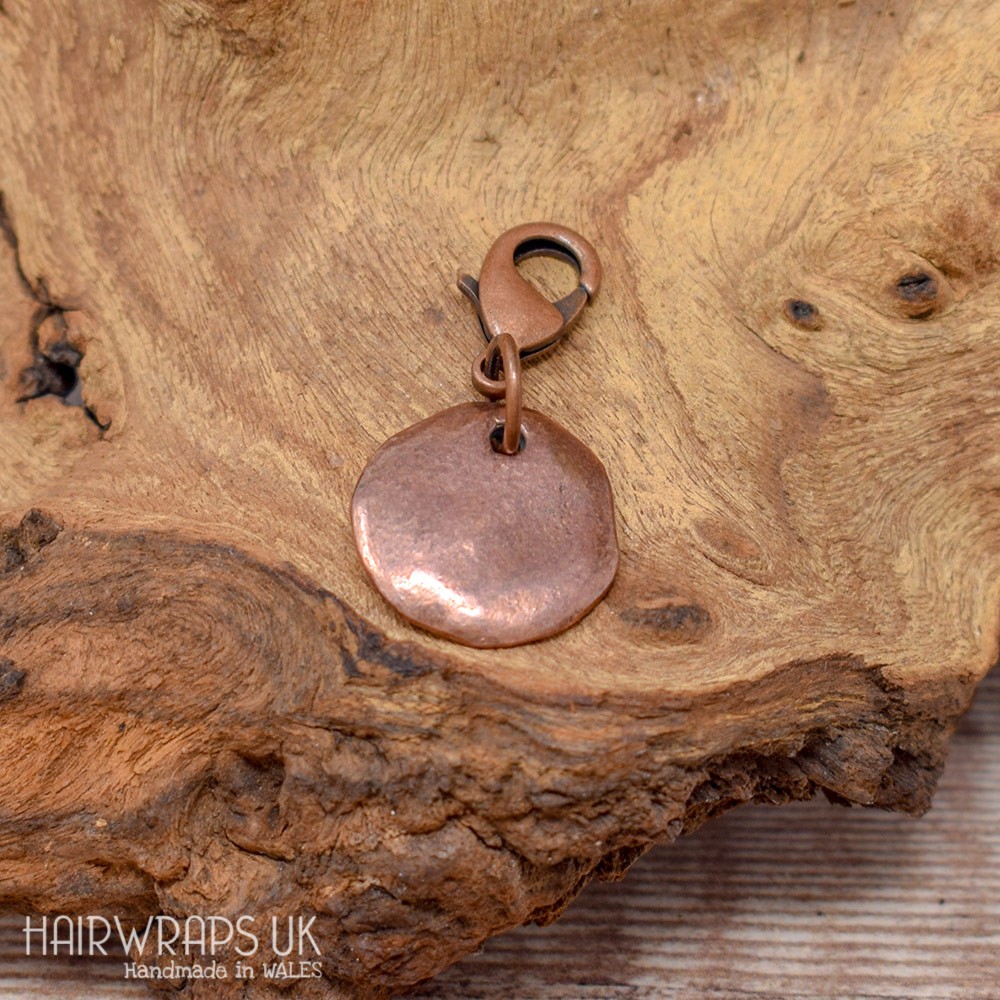 Rustic Copper Disc Charm.