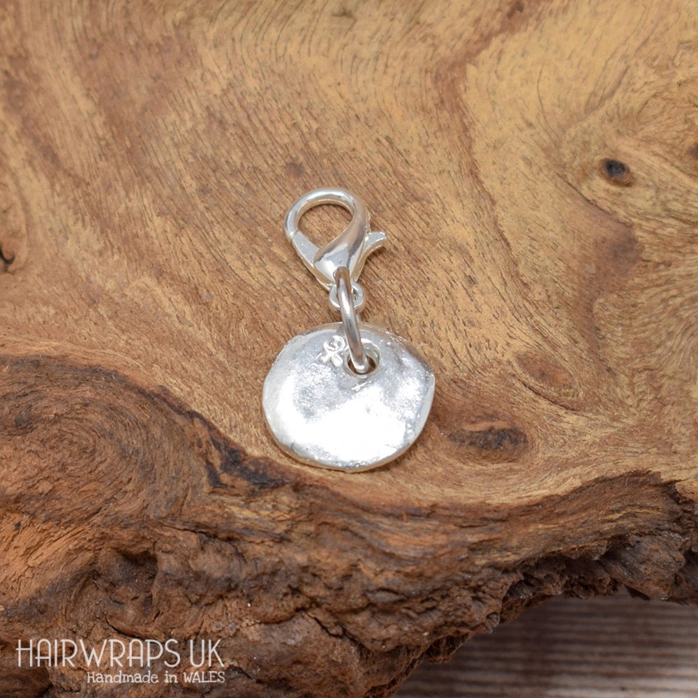 Rustic Tibetan Silver Disc Charm.