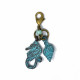 Turquoise Bronze Seahorse Charm