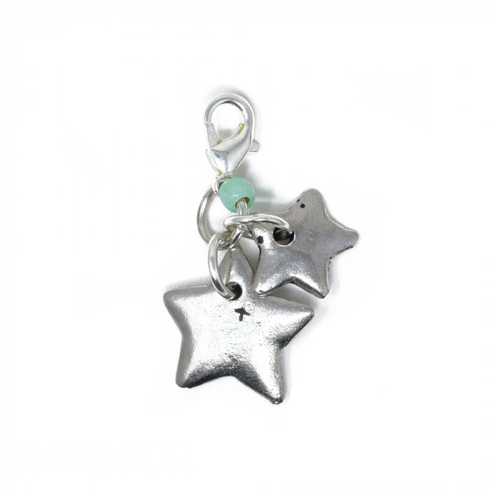 Turquoise Silver Galaxy Charm