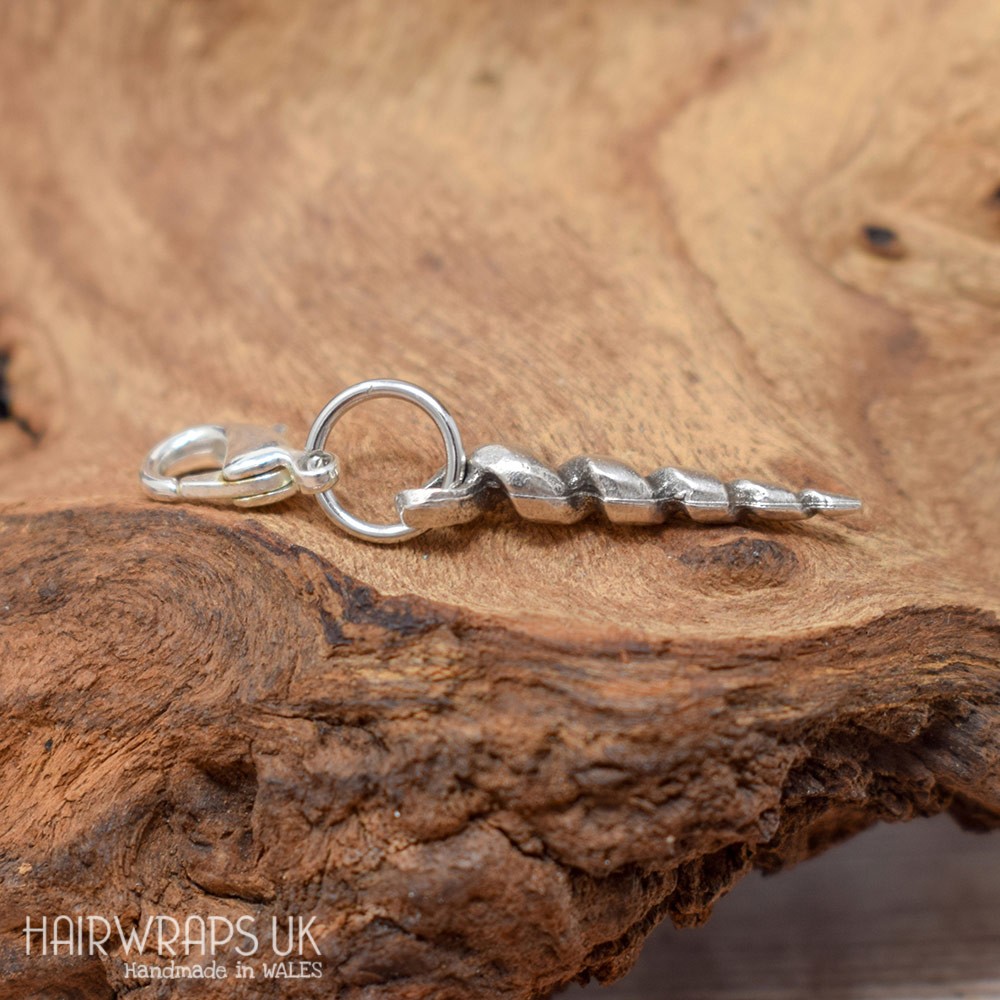 Tibetan Silver Unicorn Horn Charm.