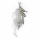 White Silver Feather Charm