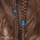 Set of blue sea-glass beads, Large hole dread beads, Dreadlock bead set.