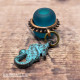 Copper and Sea-Glass Stacking Dread Bead Set.