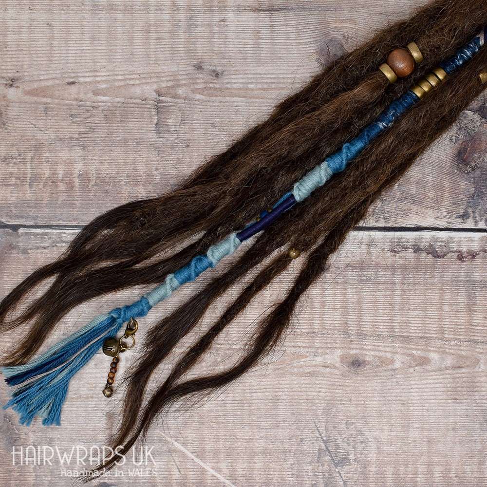 Vegan Dread Wrap, Dreads or loose hair 100% cotton Hair Wrap - Rain Dancer.