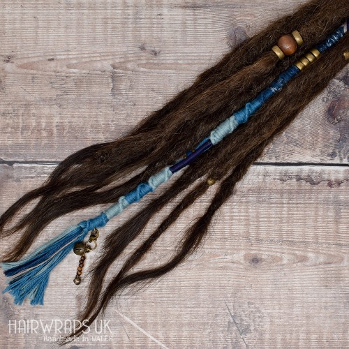 Vegan Dread Wrap, Dreads or natural hair 100% cotton Hair Wrap - Rain Dancer.