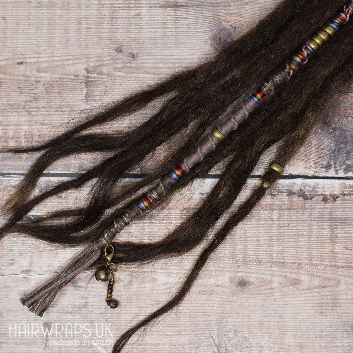 Vegan, Wool-free Dread Wrap, Cotton Hair Wrap for Dreadlocks or loose hair - Rainbow Rust.