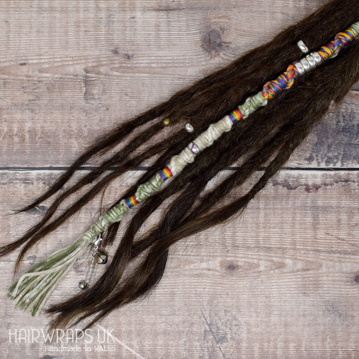 Vegan, Plastic-free Dread Wrap, Cotton Hair Wrap for Dreadlocks or loose hair - Rainbow Mist.