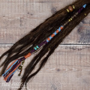 Chunky Vegan accent lock extension. Hair Wrap for Dreads or natural hair - Rebel Heart.