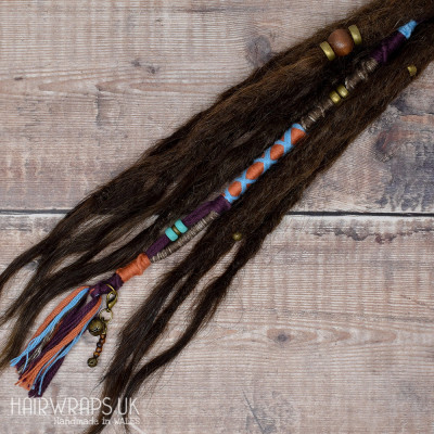 Chunky Vegan accent lock extension. Hair Wrap for Dreads or loose hair - Rebel Heart.