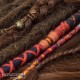 Set of Matching Dread Wrap, Hair Wrap, and Cuff - Dragon Inferno Set.
