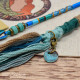 Set of Matching Dread Wrap, Hair Wrap, and Cuff - Neptune River Set.