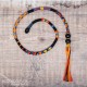 Removable Black, Yellow, and Orange Hair Wrap with Wooden Beads - Dark Lady.