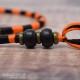Removable Black and Orange Hair Wrap with Wooden Beads - Elfin Emo.
