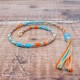 Removable Blue and Orange Hair Wrap with Glass Beads - Fairy Sunset.