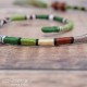Removable Brown, Green, and Cream Hair Wrap with Wooden Beads - Forest Fall.