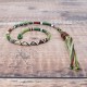 Removable Brown, Green, and Cream Hair Wrap with Wooden Beads - Forest Fall.