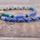 Removable Blue and Brown Hair Wrap with Wooden Beads - Forest Sky.