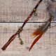 Removable Red, Brown and Orange Hair Wrap with Wooden Beads and Bronze Charms - Free Spirit.