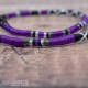 Removable Black and Purple Hair Wrap with Wooden Beads - Golly Goth.