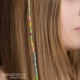 Removable Green, Yellow, Pink Hair Wrap with Glass Beads - Inner Peace.