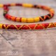 Removable Black, Orange, Red, and Gold Hair Wrap with Wooden and Glass Beads – Phoenix.