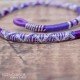 Removable Purple and White Hair Wrap with Glass Beads - Purple Princess.