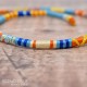 Removable Yellow, Blue and Orange Hair Wrap with Glass Beads – Seashore.
