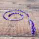 Removable Purple and Lilac Hair Wrap with Glass Beads - Silver Bell.