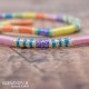 Removable Pastel Rainbow Hair Wrap with Glass Beads - Spring Time.