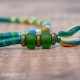 Removable Green, Blue and Orange Hair Wrap with Glass Beads - Tree Frog.