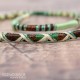 Removable Green, Cream, and Brown Hair Wrap with Glass Beads - Tree of Life.